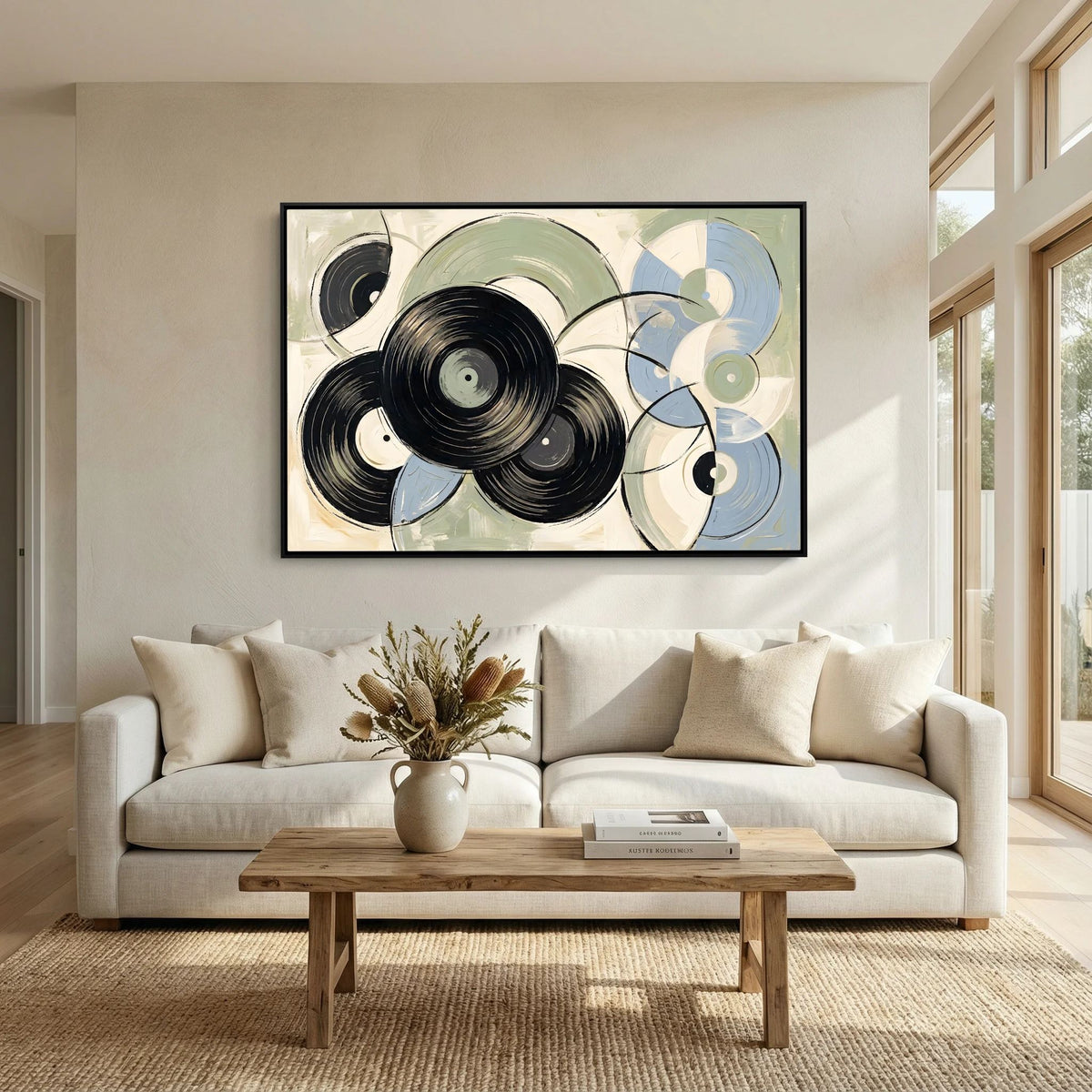 Vinyl Purest Blue & Sage Vinyl Record canvas Wall Art ( usa )
