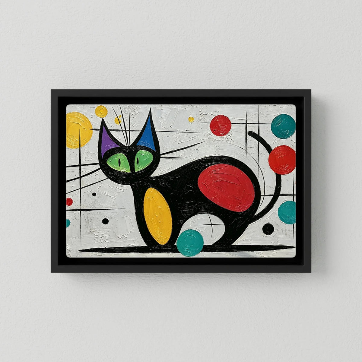Atomic Feline Red/Yellow Canvas wall Art