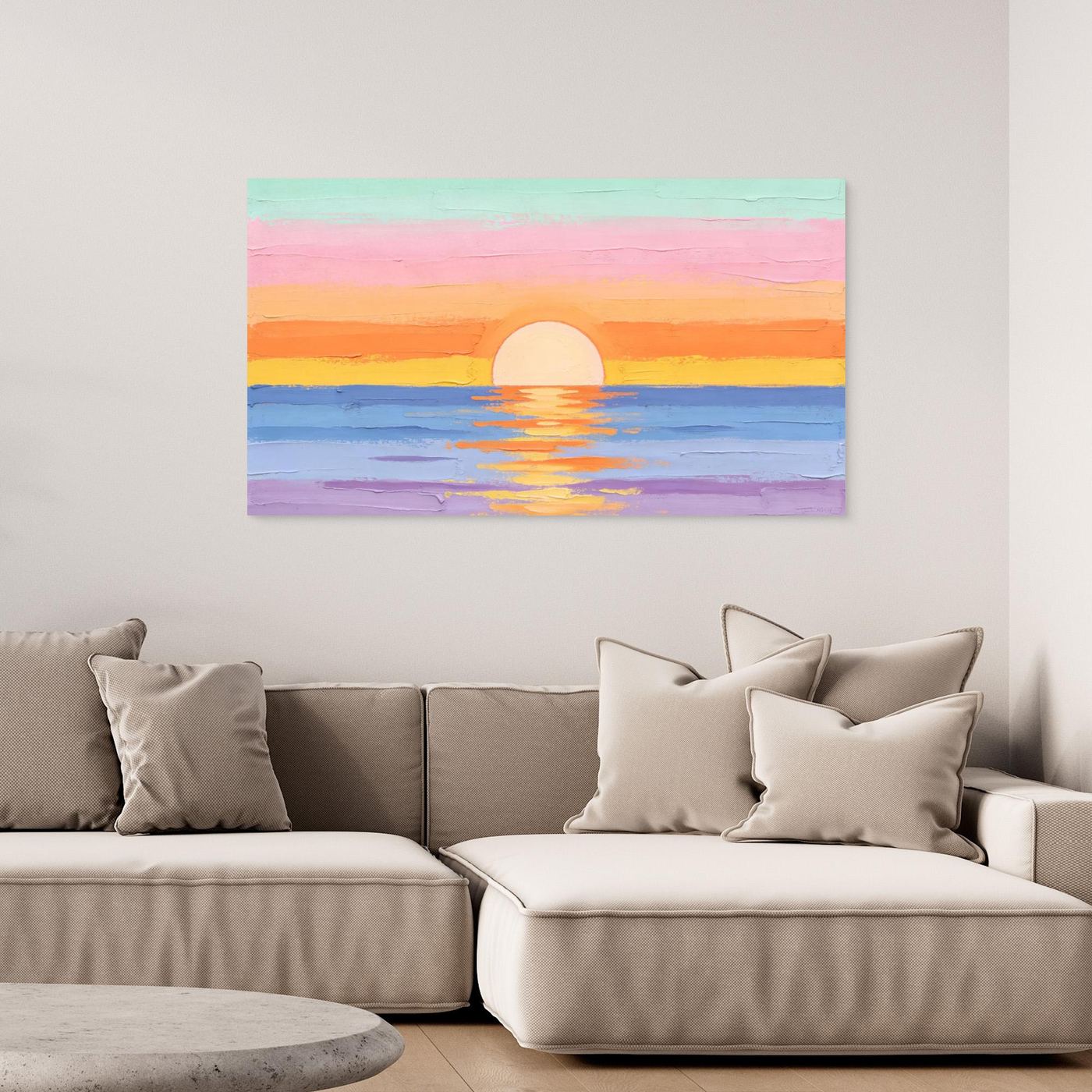 Pastel sea At Sunset Canvas