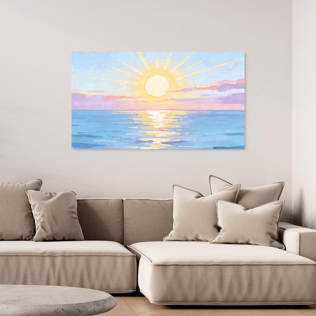 Morning Pastel Ocean Sunrise Canvas